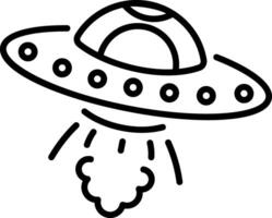A linear style icon depicting ufo design vector