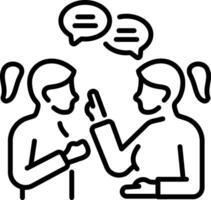 A line style icon of gossip vector