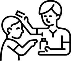A linear style icon of medical assistance vector