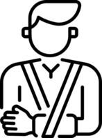 An outline style icon of arm injury vector