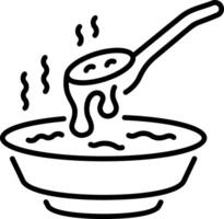 An outline style icon of potage soup vector