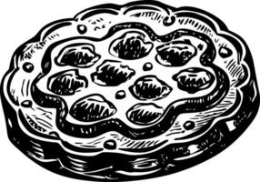 A sketchy style illustration of single cookie vector
