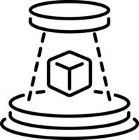 A linear icon depicting teleport technology vector