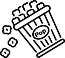 A linear style icon of popcorn vector