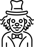 A outline style icon of clown vector