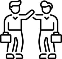 A line style icon of rescue team vector