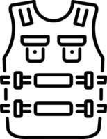 A trendy line style icon of bulletproof vest vector