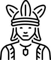 A line style icon of native american vector