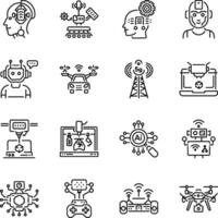 Collection of Linear Style Technology Icons vector