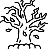 A line style icon of autumn tree vector