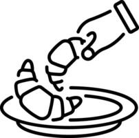 A line style icon of croissants vector
