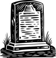 A vintage style icon showing memorial plaque vector