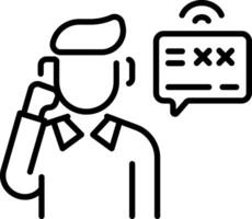An outline style icon of emergency call vector