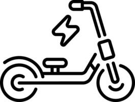 An outline style icon of electric scooter vector