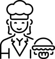 An outline style icon of chef vector