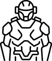 A linear style icon representing armour design vector