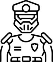 A linear icon showing robot police figure vector