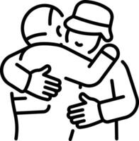 A linear style icon of hugging vector