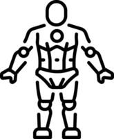 A line style icon showing exoskeleton frame vector