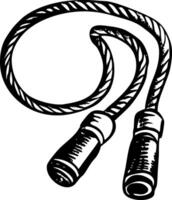 A sketchy style icon of kid with skipping rope vector