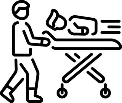 A linear style icon of emergency response vector
