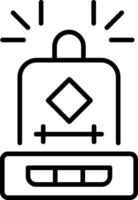 An outline style icon of alarm vector