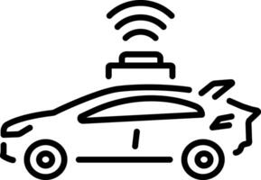 A line style icon of a futuristic smart car vector