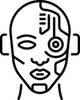 A linear icon of cyborg face design vector