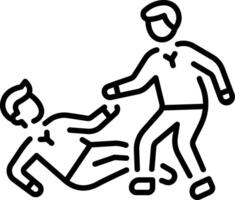 A linear style icon of person helping vector
