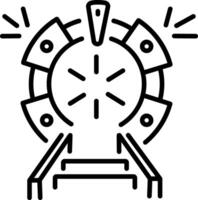 A linear icon depicting a sci-fi interdimensional portal vector