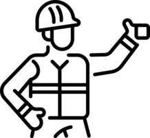 An outline style icon of thumbs up vector