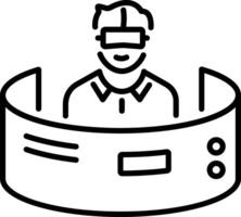 A line style icon of immersive virtual reality headset vector