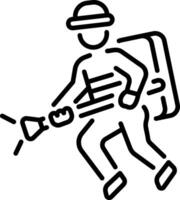 A linear style icon of firefighter vector