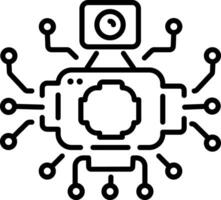 A line style icon of modern smart camera vector