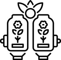 An outline style icon of cloning machine vector
