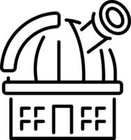 A line style icon showing observatory architecture vector