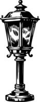 A glyph style icon of glowing garden lamp vector