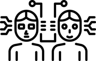 A linear icon depicting digital twins technology vector