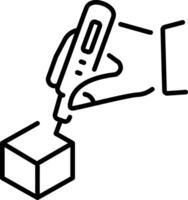 A line style icon showing a creative 3d pen vector