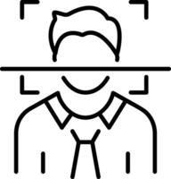 A line style icon of face scan vector