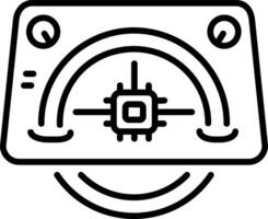 A line style icon of futuristic smart steering wheel vector