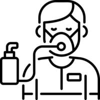 A linear style icon of oxygen mask vector