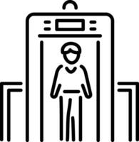 A linear style icon of security gate vector