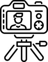 A line style icon of recording vector