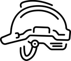 A trendy line style icon of safety helmet vector