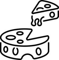 A line style icon of cheese vector