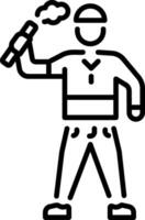 An outline style icon of emergency flare vector