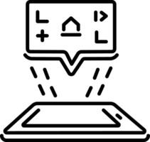 A line style icon showing augmented reality technology vector