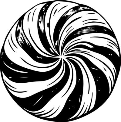 A vintage style illustration of peppermint swirl