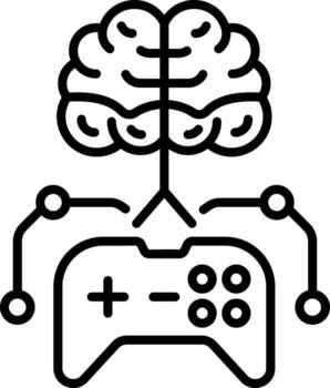 A linear style icon of an ai controller vector